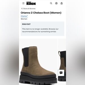 Clark’s Orianna2 top dark olive nick Chunky Chelsea Boots - new in box